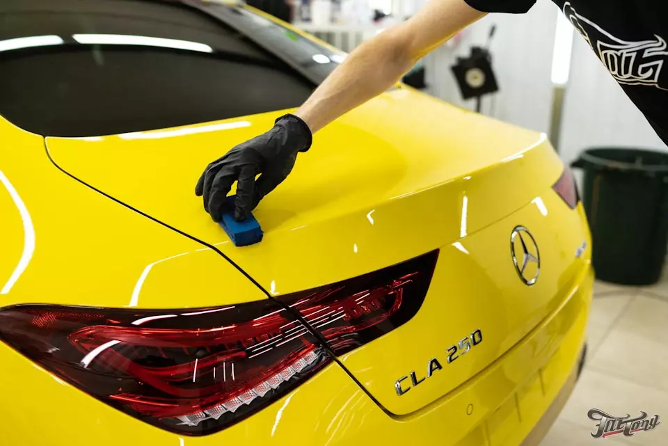 Mercedes CLA. Подготовка ЛКП под керамику, оклейка передней части в полиуретан, окрас суппортов!